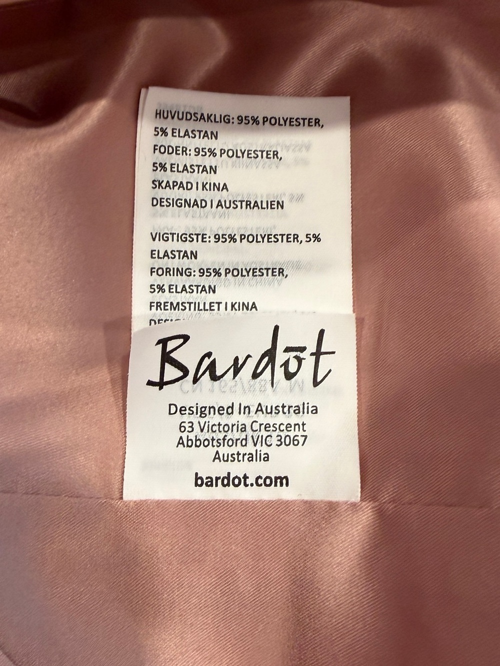 Bardot One Shoulder Ruffle Midi Cocktail Dress US 6 Pink - Picture 5 of 11